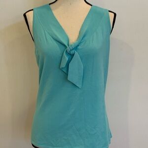 Talbots Top Womens Size XL Sleeveless Blue  Knit Rayon Nylon